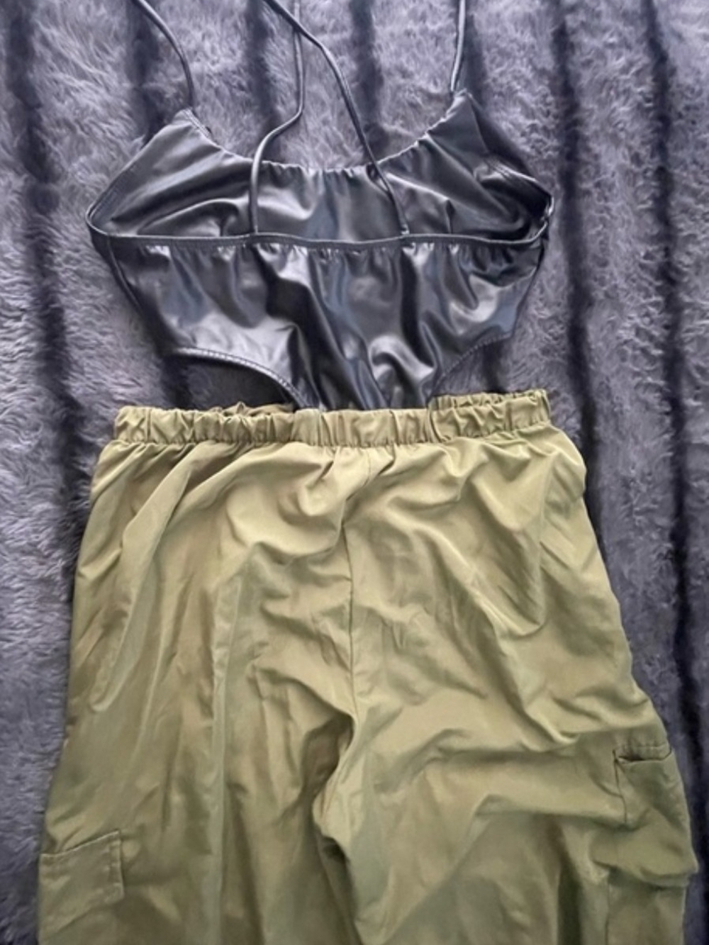 Fashion Nova Olive Green Cargo Jumpsuit - Picture 3 of 7